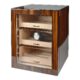 Humidor na doutníky Cabinet 100D, 30x28x40cm - Humidor na doutnky Cabinet s kapacitou cca na 100 doutnk (v zvislosti na velikosti). Elegantn prosklen humidor s dvky je v hndm proveden s vraznou kresbou. Kvalitn zpracovan povrch humidoru je ve vysokm lesku. Otevrn prosklench dvek irou akrylovou vpln zajiuj kvalitn kovov panty. Doutnky jsou skladovan ve tech vsuvnch boxech z cedru s eln vsuvnou akrylovou stnou a kovovm madlem. V tchto boxech je mon uchovvat doutnky jednotliv nebo po celm balen. Soust dodvky humidoru je vmnn analogov vlhkomr uchycen v akrylov stn z jednoho box a dva polymerov zvlhovae, kter se voln polo do vnitku humidoru. Cel vnitn prostor humidoru je vyloen cedrovm devem, kter prospv skladovn doutnk. Pokrbn povrchu, na kterm humidor stoj, zabrauj gumov noiky na spodn stran. Humidor je dodvan v kartonov krabici.

Celkov rozmry humidoru ( x H x V): 300 x 280 x 400 mm 
Vnitn rozmry box pro doutnky ( x H x V): 205 x 178 x 85 mm
Prmr otvoru pro vlhkomr: 41,5 mm
Rozmry zvlhovae ( x H x V): 165 x 65 x 18 mm
Hmotnost humidoru: 7 kg
Distributor: Fortis-DB, spol. s r.o.

Obsah balen: humidor, 3x cedrov box, 1x vlhkomr, 2x zvlhova

Humidory jsou dodvny nezavlhen, proto Vm nabzme bezplatnou volitelnou slubu Zavlhen humidoru, kterou si vyberete v Souvisejcm zbo. Nov humidor je nutn ped prvnm uloenm doutnk zavlhit, upravit a ustlit jeho vlhkost na poadovanou hodnotu. Dobe zavlhen humidor uchov Vae doutnky ve skvl kondici.

a target=_blank href=..\www\prilohy\Nvod_k_pouit_humidoru.pdfNvod k pouit humidoru - PDF/a
